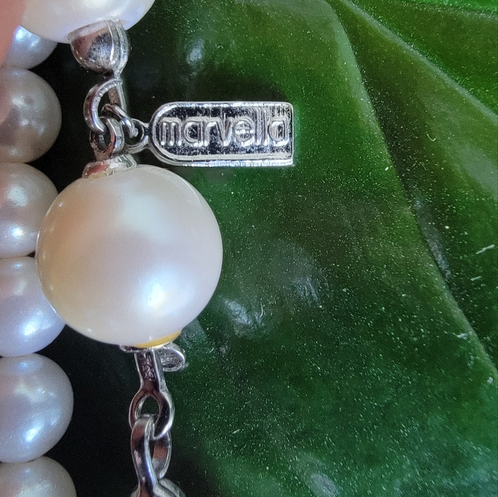 MARVELLA 6 Strain 14 inch Simulated Pearl Necklace 😍 Vintage - Picture 2 of 8